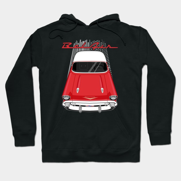 Chevrolet Bel Air 1957 - red and white Hoodie by V8social